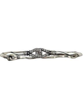 Scott Kay Sterling Silver and Diamond Station Bangle Bracelet #25609